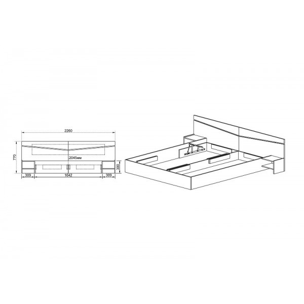 ΚΡΕΒΑΤΙ CITY 2007 WENGE 160X200 εκ.