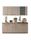 ΚΟΥΖΙΝΑ DIANA 200 GREY OAK-SAND ΓΥΑΛΙΣΤΕΡΟ FOIL 200X60X200