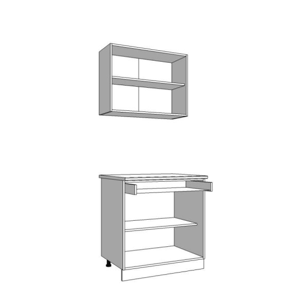 ΚΟΥΖΙΝΑ DALILA 80 GREY OAK/ΓΚΡΙ 80Χ60Χ200 εκ.