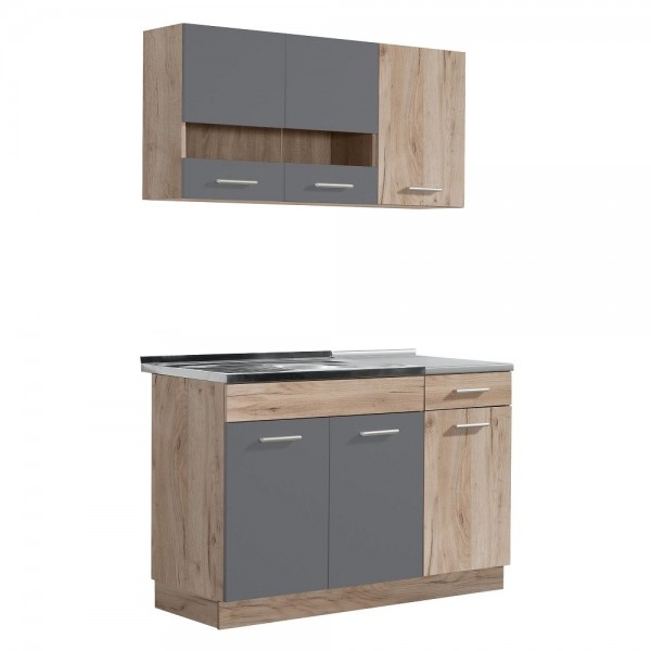 ΚΟΥΖΙΝΑ DALILA 120 GREY OAK/ΓΚΡΙ 120Χ60Χ200 εκ.