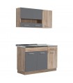 ΚΟΥΖΙΝΑ DALILA 120 GREY OAK/ΓΚΡΙ 120Χ60Χ200 εκ.