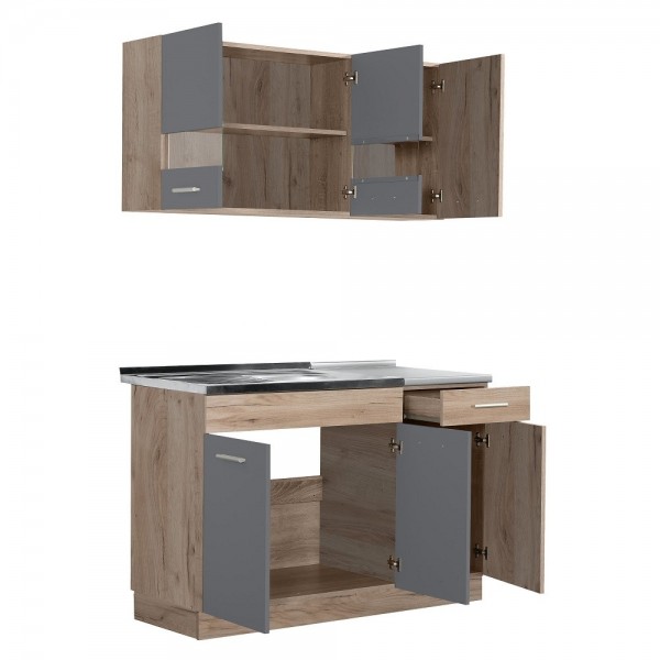 ΚΟΥΖΙΝΑ DALILA 120 GREY OAK/ΓΚΡΙ 120Χ60Χ200 εκ.