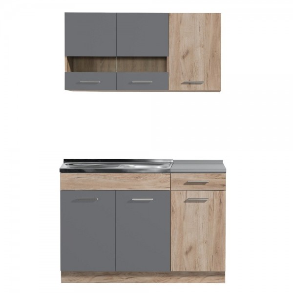 ΚΟΥΖΙΝΑ DALILA 120 GREY OAK/ΓΚΡΙ 120Χ60Χ200 εκ.