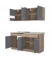 ΚΟΥΖΙΝΑ DALILA 160 GREY OAK/ΓΚΡΙ 160Χ60Χ200 εκ.