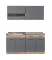 ΚΟΥΖΙΝΑ DALILA 160 GREY OAK/ΓΚΡΙ 160Χ60Χ200 εκ.