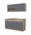 ΚΟΥΖΙΝΑ DALILA 160 GREY OAK/ΓΚΡΙ 160Χ60Χ200 εκ.