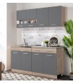 ΚΟΥΖΙΝΑ DALILA 160 GREY OAK/ΓΚΡΙ 160Χ60Χ200 εκ.