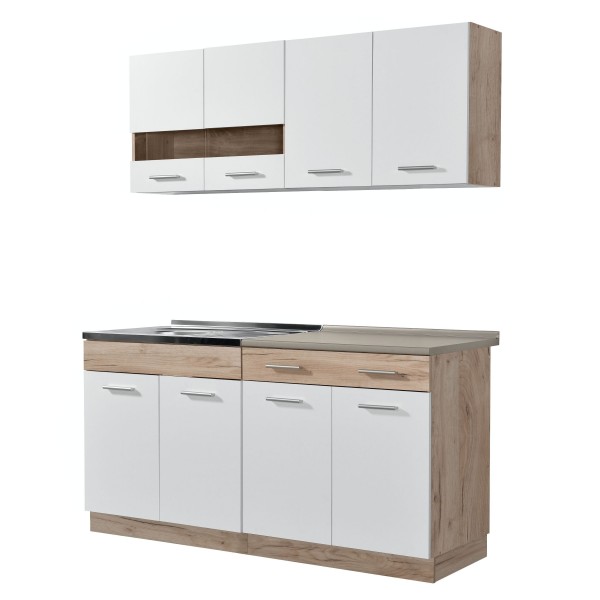 ΚΟΥΖΙΝΑ DALILA 160 GREY OAK/ΛΕΥΚΟ 160Χ60Χ200 εκ.