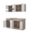 ΚΟΥΖΙΝΑ DALILA 160 GREY OAK/ΛΕΥΚΟ 160Χ60Χ200 εκ.