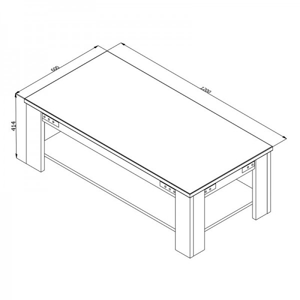 ΤΡΑΠΕΖΑΚΙ ΣΑΛΟΝΙΟΥ LAZIO KS ARTISAN OAK/ΜΑΥΡΟ 120X60X41,5 εκ.