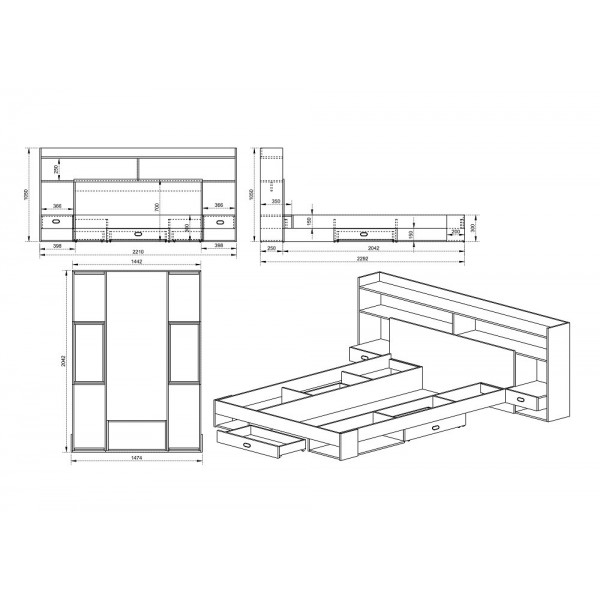 ΚΡΕΒΑΤΙ CITY 7048 SONOMA ARVEN/ΛΕΥΚΟ 140Χ200 εκ.