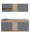 ΚΟΥΖΙΝΑ DALILA 200 GREY OAK/ΓΚΡΙ 200Χ60Χ200 εκ.