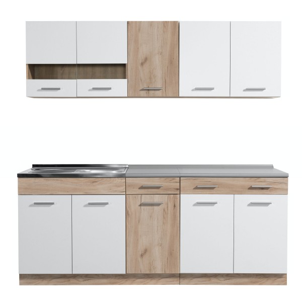 ΚΟΥΖΙΝΑ DALILA 200 GREY OAK/ΛΕΥΚΟ 200Χ60Χ200 εκ.