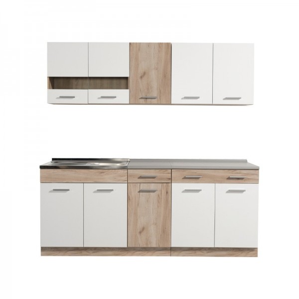 ΚΟΥΖΙΝΑ DALILA 200 GREY OAK/ΛΕΥΚΟ 200Χ60Χ200 εκ.