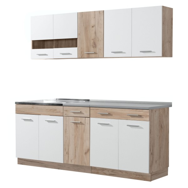 ΚΟΥΖΙΝΑ DALILA 200 GREY OAK/ΛΕΥΚΟ 200Χ60Χ200 εκ.