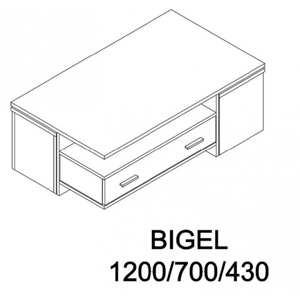 ΤΡΑΠΕΖΑΚΙ ΣΑΛΟΝΙΟΥ BIGEL GREY OAK/CEMENT 120Χ70Χ43 εκ.