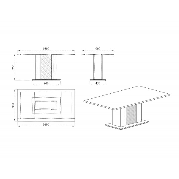 ΤΡΑΠΕΖΙ CITY 6229 SONOMA 160Χ90X75 εκ.