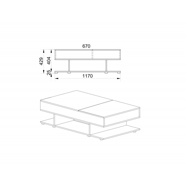 ΤΡΑΠΕΖΙ ΣΑΛΟΝΙΟΥ CITY 6257 SONOMA ARVEN 117X67X43 εκ.