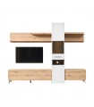 ΣΥΝΘΕΣΗ TV LINARES ARTISAN OAK/ΛΕΥΚΟ/ΛΕΥΚΟ ΓΥΑΛΙΣΤΕΡΟ 232X41,5X192 εκ.