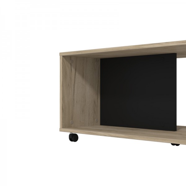 ΤΡΑΠΕΖΑΚΙ ΣΑΛΟΝΙΟΥ ALAVARES GREY OAK/ΜΑΥΡΟ 92X50X41 εκ.