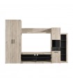 ΣΥΝΘΕΤΟ TV TARAGONA GREY OAK/ΜΑΥΡΟ 280X41,5X193,5 εκ.