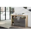 ΜΠΟΥΦΕΣ CITY 3047 MDF ΓΚΡΙ GLOSS/SONOMA ARVEN 120Χ43Χ89,5 εκ.