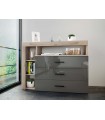 ΜΠΟΥΦΕΣ CITY 3047 MDF ΓΚΡΙ GLOSS/SONOMA ARVEN 120Χ43Χ89,5 εκ.