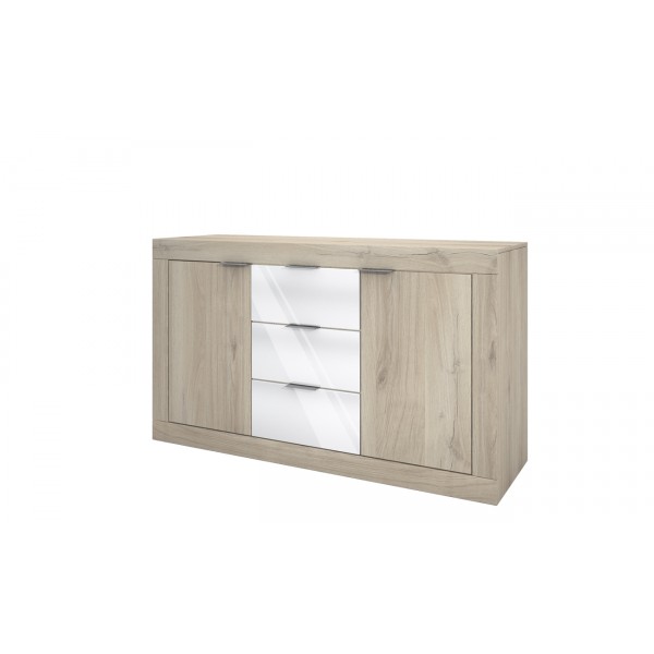 ΜΠΟΥΦΕΣ CITY 3075 SONOMA/WHITE HIGH GLOSS 138X45X81 εκ.