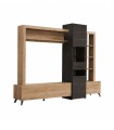 ΣΥΝΘΕΤΟ TV BURGOS ARTISAN OAK/ΜΑΥΡΟ/ΜΑΥΡΟ ΜΑΤ 232x41,5x191,5 εκ.