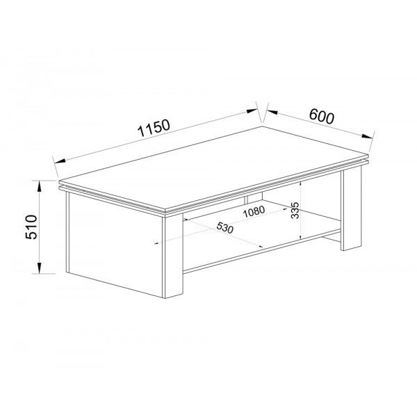 ΤΡΑΠΕΖΙ ΣΑΛΟΝΙΟΥ CITY 6270 PESSARO/ΓΡΑΦΙΤΗΣ 115X60X51 εκ.