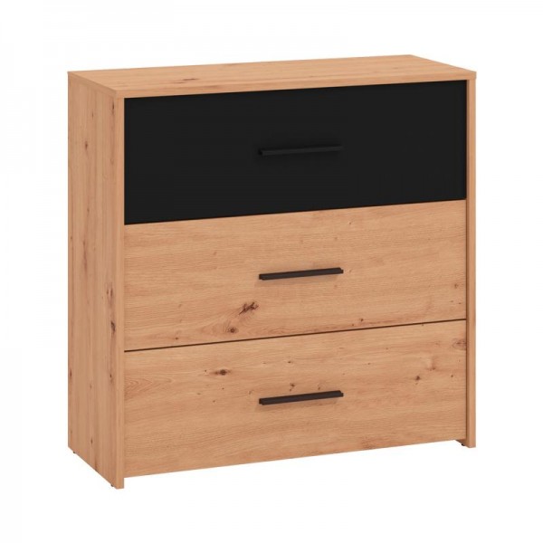 ΣΥΡΤΑΡΙΕΡΑ VARADERO 3F ARTISAN OAK/ΜΑΥΡΟ 80,5x33x80,5 εκ.