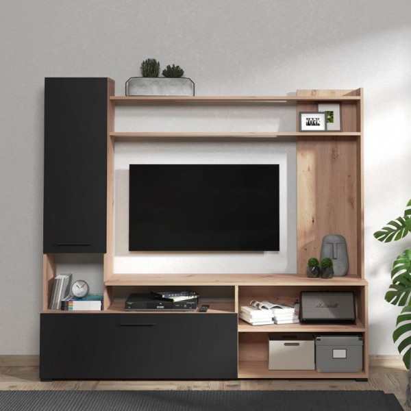 ΣΥΝΘΕΣΗ TV DAVOS ARTISAN/ΜΑΥΡΟ 168x35x157 εκ.