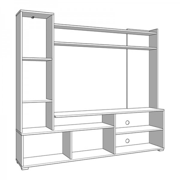 ΣΥΝΘΕΣΗ TV DAVOS ARTISAN/ΜΑΥΡΟ 168x35x157 εκ.