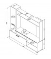 ΣΥΝΘΕΣΗ TV DAVOS ARTISAN/ΜΑΥΡΟ 168x35x157 εκ.