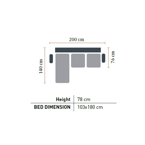 ΓΩΝΙΑΚΟΣ ΚΑΝΑΠΕΣ SAHARA ΚΥΠΑΡΙΣΣΗ ΣΚΟΥΡΟ 200X140X78 εκ.