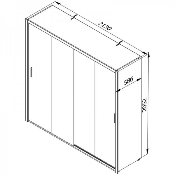 ΝΤΟΥΛΑΠΑ ATLAS 215 OG ΛΕΥΚΟ/ΓΚΡΙ CONCRETE 213x58,5x206εκ