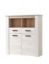 ΒΙΤΡΙΝΑ KENT POP 2F GREY OAK/WHITE OAK 114Χ36,5Χ127,5 εκ.