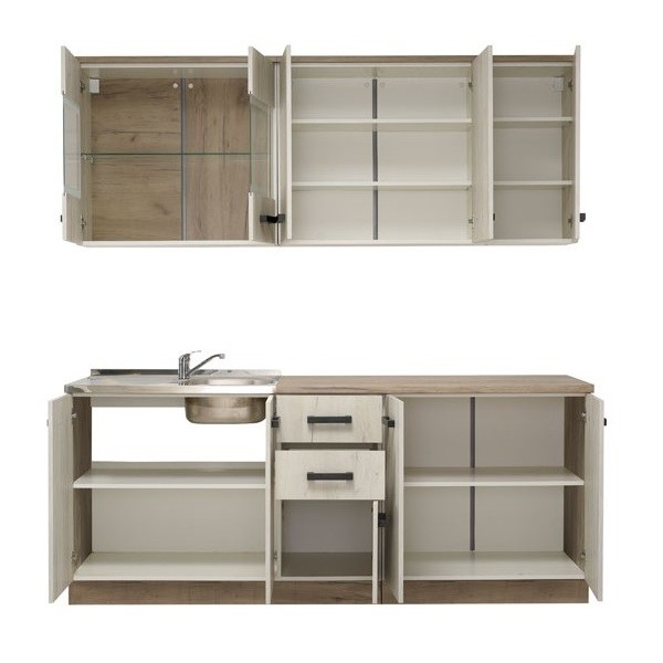 ΚΟΥΖΙΝΑ KENT 200 GREY OAK/WHITE OAK 200Χ60Χ200 εκ.