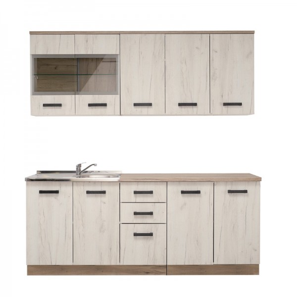 ΚΟΥΖΙΝΑ KENT 200 GREY OAK/WHITE OAK 200Χ60Χ200 εκ.