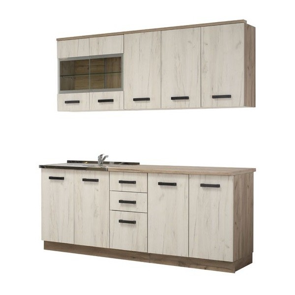 ΚΟΥΖΙΝΑ KENT 200 GREY OAK/WHITE OAK 200Χ60Χ200 εκ.